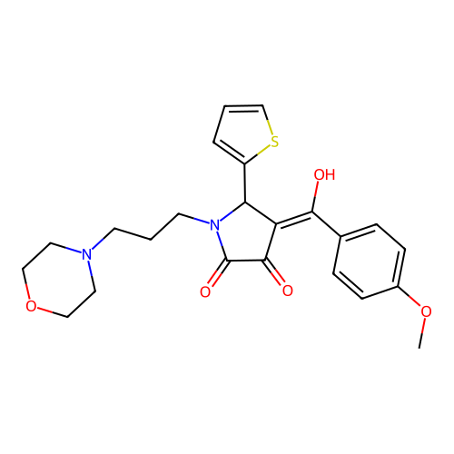 (4E)-4-[hydroxy-(4-methoxyphenyl)methylidene]-1-(3-morpholin-4-ylpropyl)-5-thiophen-2-ylpyrrolidine-2,3-dione structure