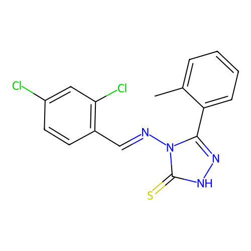 4-((2,4-Dichlorobenzylidene)amino)-5-(2-methylphenyl)-4H-1,2,4-triazole-3-thiol structure