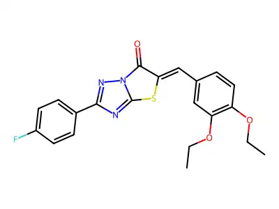 5-[(3,4-diethoxyphenyl)methylidene]-2-(4-fluorophenyl)-[1,3]thiazolo[3,2-b][1,2,4]triazol-6-one structure