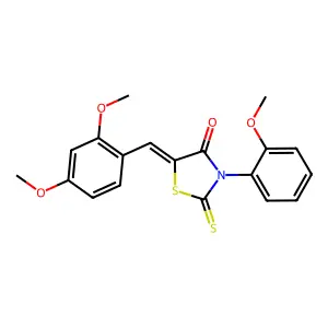 (5Z)-5-(2,4-dimethoxybenzylidene)-3-(2-methoxyphenyl)-2-thioxo-1,3-thiazolidin-4-one structure