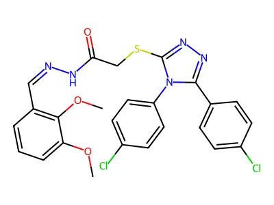 2-{[4,5-BIS(4-CHLOROPHENYL)-4H-1,2,4-TRIAZOL-3-YL]SULFANYL}-N'-[(E)-(2,3-DIMETHOXYPHENYL)METHYLIDENE]ACETOHYDRAZIDE structure