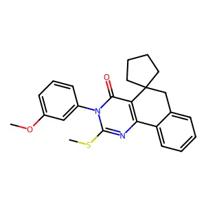 3-(3-methoxyphenyl)-2-methylsulfanylspiro[6H-benzo[h]quinazoline-5,1'-cyclopentane]-4-one structure