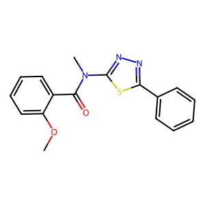 2-methoxy-N-methyl-N-(5-phenyl-1,3,4-thiadiazol-2-yl)benzamide structure