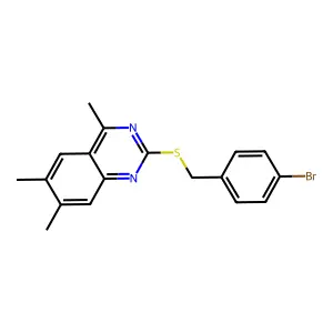 2-[(4-Bromobenzyl)sulfanyl]-4,6,7-trimethylquinazoline structure