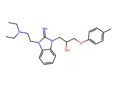 1-{3-[2-(diethylamino)ethyl]-2-imino-2,3-dihydro-1H-benzimidazol-1-yl}-3-(4-methylphenoxy)propan-2-ol structure