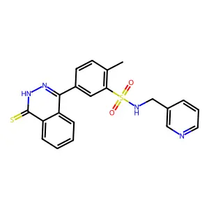 2-methyl-N-(pyridin-3-ylmethyl)-5-(4-sulfanylphthalazin-1-yl)benzenesulfonamide structure