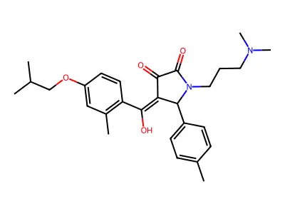 1-[3-(dimethylamino)propyl]-3-hydroxy-4-[2-methyl-4-(2-methylpropoxy)benzoyl]-5-(4-methylphenyl)-2,5-dihydro-1H-pyrrol-2-one structure