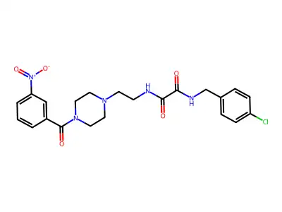 N'-[(4-chlorophenyl)methyl]-N-[2-[4-(3-nitrobenzoyl)piperazin-1-yl]ethyl]oxamide structure