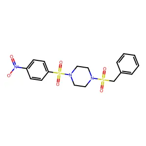 1-Benzylsulfonyl-4-(4-nitrophenyl)sulfonylpiperazine structure