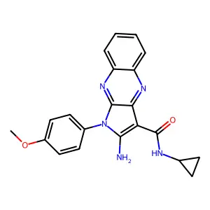 2-amino-N-cyclopropyl-1-(4-methoxyphenyl)-1H-pyrrolo[2,3-b]quinoxaline-3-carboxamide structure