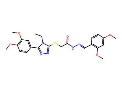 (Z)-N'-(2,4-dimethoxybenzylidene)-2-((5-(3,4-dimethoxyphenyl)-4-ethyl-4H-1,2,4-triazol-3-yl)thio)acetohydrazide structure