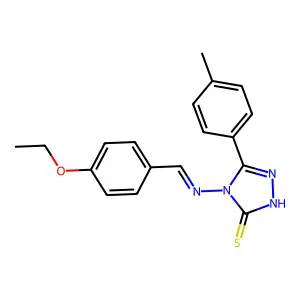 4-[(4-ethoxybenzylidene)amino]-5-(4-methylphenyl)-4H-1,2,4-triazole-3-thiol structure