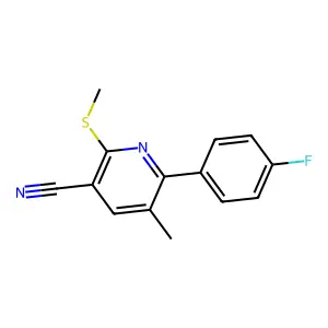 6-(4-Fluorophenyl)-5-methyl-2-methylsulfanylpyridine-3-carbonitrile structure