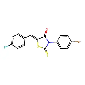 3-(4-Bromophenyl)-5-[(4-fluorophenyl)methylene]-2-thioxo-1,3-thiazolidin-4-one structure