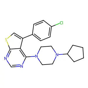 5-(4-Chlorophenyl)-4-(4-cyclopentylpiperazin-1-yl)thieno[2,3-d]pyrimidine structure