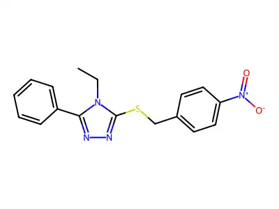 4-Ethyl-3-[(4-nitrophenyl)methylsulfanyl]-5-phenyl-1,2,4-triazole structure