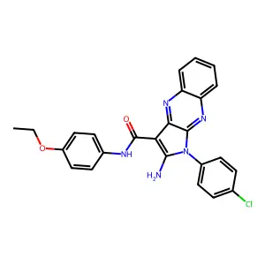 2-amino-1-(4-chlorophenyl)-N-(4-ethoxyphenyl)-1H-pyrrolo[2,3-b]quinoxaline-3-carboxamide structure