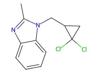 1-[(2,2-Dichlorocyclopropyl)methyl]-2-methylbenzimidazole structure