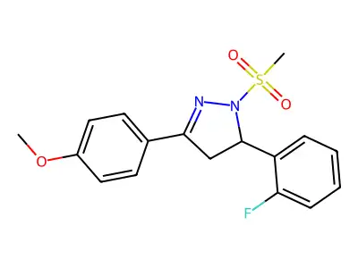 3-(2-Fluorophenyl)-5-(4-methoxyphenyl)-2-methylsulfonyl-3,4-dihydropyrazole structure