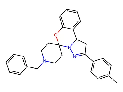 1-benzyl-2'-(4-methylphenyl)-1',10b'-dihydrospiro[piperidine-4,5'-pyrazolo[1,5-c][1,3]benzoxazine] structure