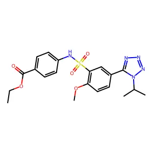 Ethyl 4-[[2-methoxy-5-(1-propan-2-yltetrazol-5-yl)phenyl]sulfonylamino]benzoate structure