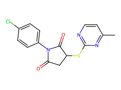 1-(4-Chloro-phenyl)-3-(4-methyl-pyrimidin-2-ylsulfanyl)-pyrrolidine-2,5-dione structure