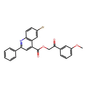 2-(3-Methoxyphenyl)-2-oxoethyl 6-bromo-2-phenylquinoline-4-carboxylate structure