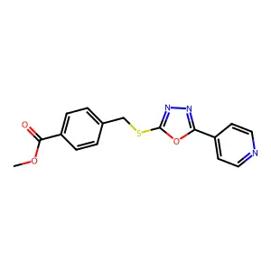 Methyl 4-[(5-pyridin-4-yl-1,3,4-oxadiazol-2-yl)sulfanylmethyl]benzoate structure