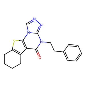4-(2-phenylethyl)-6,7,8,9-tetrahydro[1]benzothieno[3,2-e][1,2,4]triazolo[4,3-a]pyrimidin-5(4H)-one structure