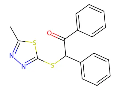 2-[(5-Methyl-1,3,4-thiadiazol-2-yl)sulfanyl]-1,2-diphenylethanone structure