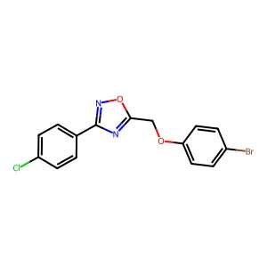 5-[(4-Bromophenoxy)methyl]-3-(4-chlorophenyl)-1,2,4-oxadiazole structure