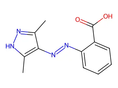 2-[(E)-(3,5-dimethyl-1H-pyrazol-4-yl)diazenyl]benzoic acid structure