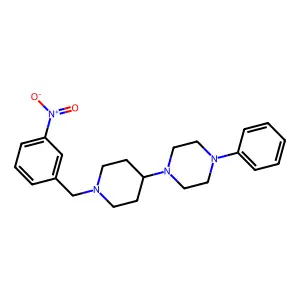 1-[1-[(3-Nitrophenyl)methyl]piperidin-4-yl]-4-phenylpiperazine structure