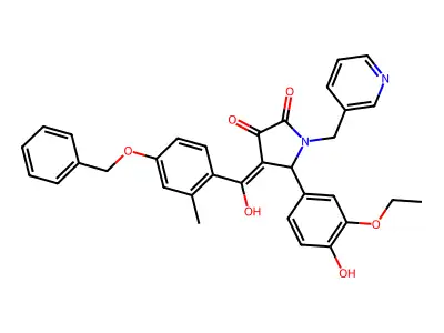 4-[4-(benzyloxy)-2-methylbenzoyl]-5-(3-ethoxy-4-hydroxyphenyl)-3-hydroxy-1-(3-pyridinylmethyl)-1,5-dihydro-2H-pyrrol-2-one structure