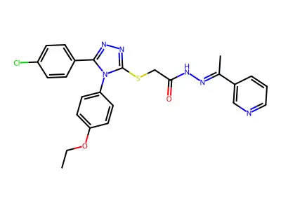 2-[[5-(4-chlorophenyl)-4-(4-ethoxyphenyl)-1,2,4-triazol-3-yl]sulfanyl]-N-[(Z)-1-pyridin-3-ylethylideneamino]acetamide structure