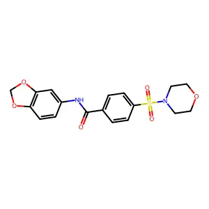 N-(1,3-benzodioxol-5-yl)-4-(morpholin-4-ylsulfonyl)benzamide structure
