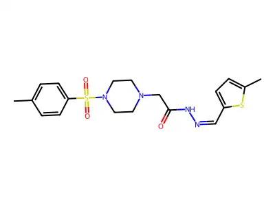 2-[4-(4-methylphenyl)sulfonylpiperazin-1-yl]-N-[(E)-(5-methylthiophen-2-yl)methylideneamino]acetamide structure