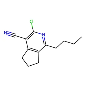 1-butyl-3-chloro-6,7-dihydro-5H-cyclopenta[c]pyridine-4-carbonitrile structure