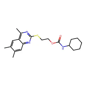 2-[(4,6,7-Trimethylquinazolin-2-yl)sulfanyl]ethyl cyclohexylcarbamate structure