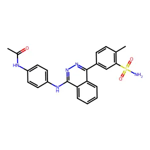 N-[4-[[4-(4-methyl-3-sulfamoylphenyl)phthalazin-1-yl]amino]phenyl]acetamide structure