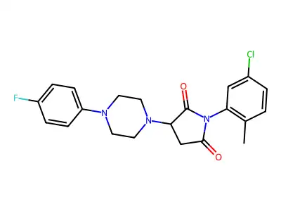 1-(5-chloro-2-methylphenyl)-3-[4-(4-fluorophenyl)piperazin-1-yl]pyrrolidine-2,5-dione structure
