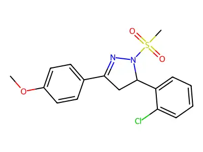 3-(2-Chlorophenyl)-5-(4-methoxyphenyl)-2-methylsulfonyl-3,4-dihydropyrazole structure