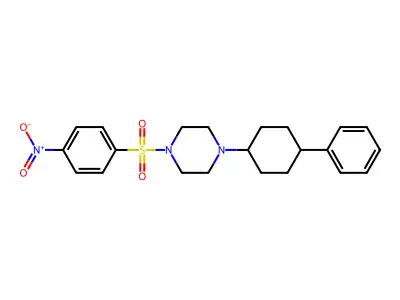 1-(4-Nitrophenyl)sulfonyl-4-(4-phenylcyclohexyl)piperazine structure