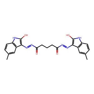 N'~1~-[(3E)-5-methyl-2-oxo-1,2-dihydro-3H-indol-3-ylidene]-N'~5~-[(3Z)-5-methyl-2-oxo-1,2-dihydro-3H-indol-3-ylidene]pentanedihydrazide structure