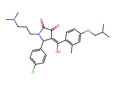 5-(4-chlorophenyl)-1-[3-(dimethylamino)propyl]-3-hydroxy-4-[2-methyl-4-(2-methylpropoxy)benzoyl]-2,5-dihydro-1H-pyrrol-2-one structure