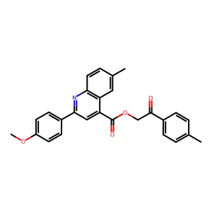 2-Oxo-2-(p-tolyl)ethyl 2-(4-methoxyphenyl)-6-methylquinoline-4-carboxylate structure