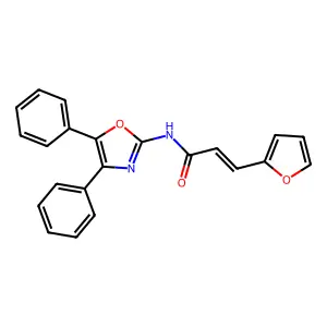 (2E)-N-(4,5-diphenyl-1,3-oxazol-2-yl)-3-(furan-2-yl)prop-2-enamide structure
