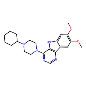 4-(4-cyclohexylpiperazin-1-yl)-7,8-dimethoxy-5H-pyrimido[5,4-b]indole structure