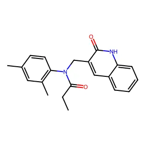 N-(2,4-dimethylphenyl)-N-[(2-oxo-1H-quinolin-3-yl)methyl]propanamide structure