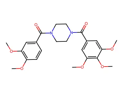 (3,4-Dimethoxyphenyl)-[4-(3,4,5-trimethoxybenzoyl)piperazin-1-yl]methanone structure
